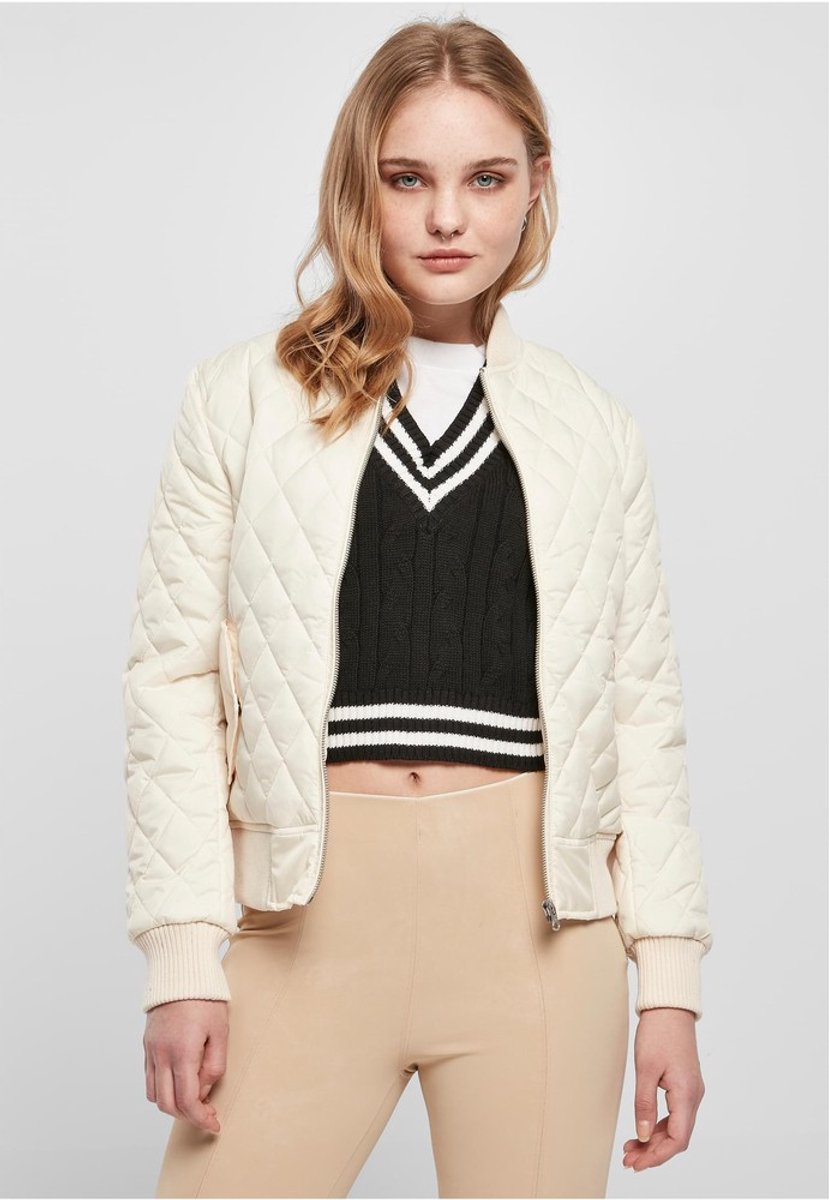 Urban Classics Diamond Quilt Nylon Jacket XS Ivoorkleurig