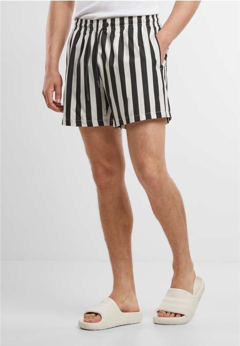 Urban Classics Striped Seersucker Zwemshorts M /Gebroken Zwart