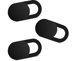 Webcamcover (3-pack), 0,03 inch ultradunne webcamcover voor laptops, geschikt voor iPhone, iPad, MacBook Pro, computer, iMac, mobiele telefoon, pc-accessoires, webcamblokkering, beschermt privacy - zwart