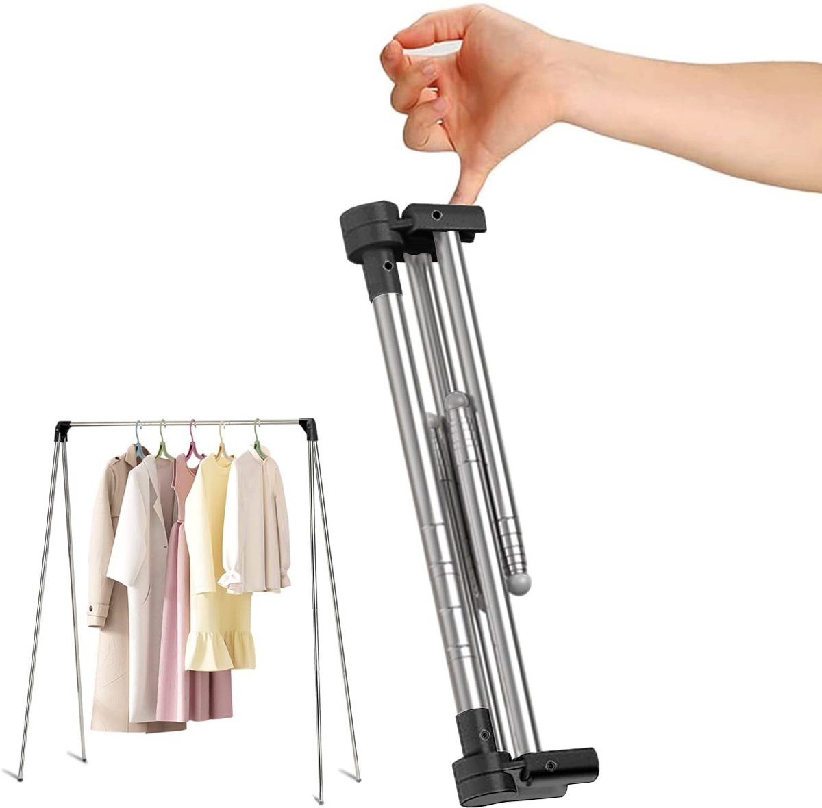 Azomor® Lichtgewicht en draagbaar kledingrek voor reizen, camping en dansactiviteiten