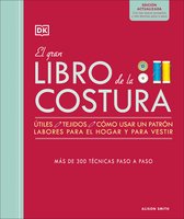 Boek 'El gran LIBRO de la COSTURA' in het rood met DK-logo, knopen en garen. Meer dan 300 technieken.