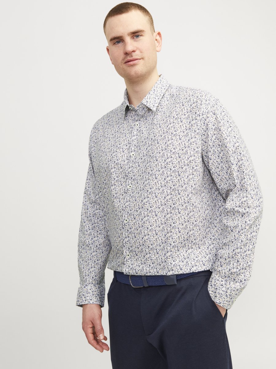 JACK & JONES Heren Jprblacardiff Shirt L/S Noos shirt met lange mouwen, wit, M