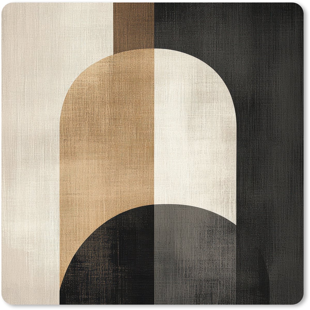 Muismat XXL 40x40 cm - Bureau onderlegger - Bureau mat Geometrische - Vormen - Wit - Bureaumat - Gaming mousepad xl - Bureaulegger groot - Computer deskmat