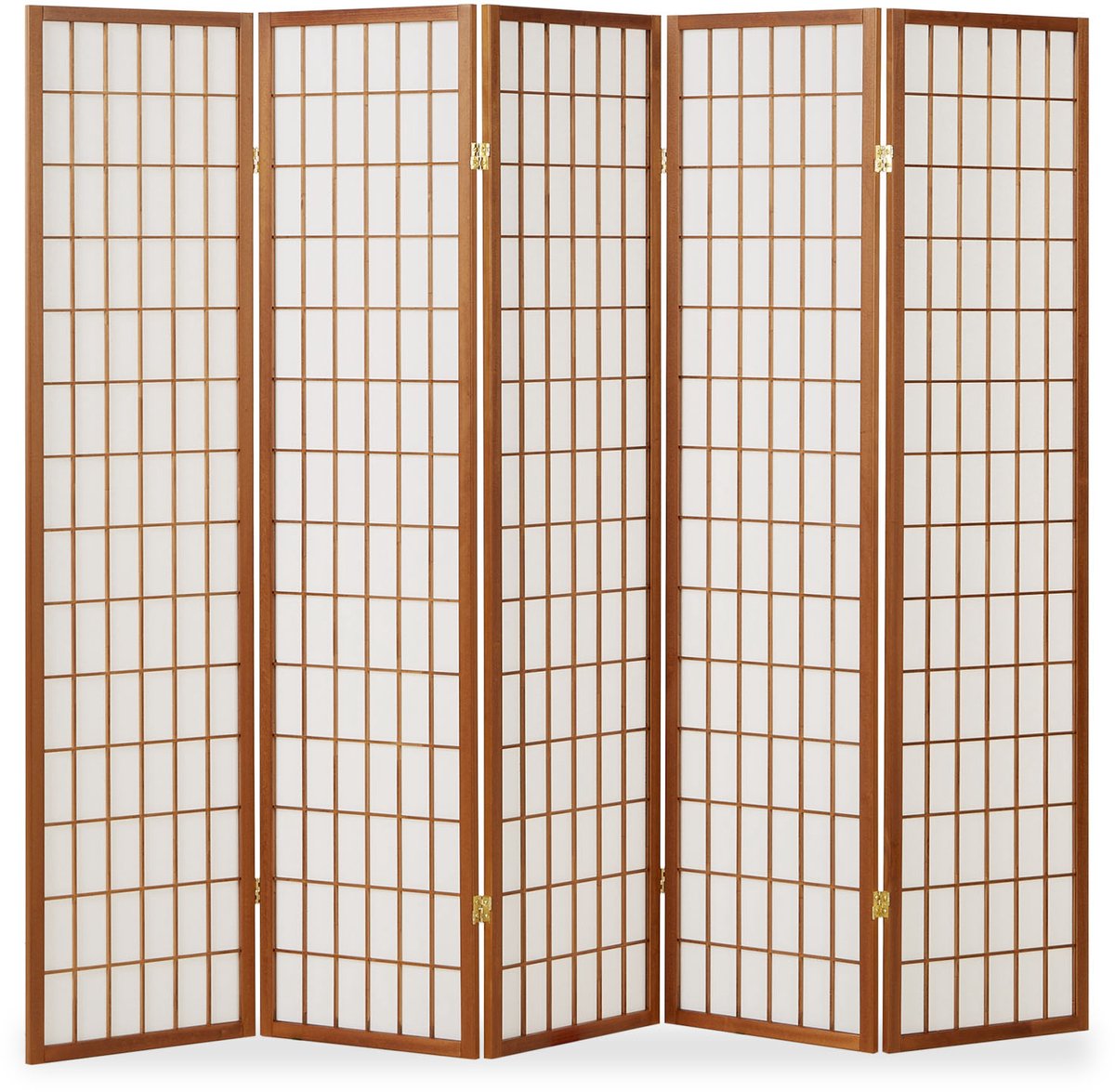 Homestyle4u Kamerscherm - 220x175 cm - Bruin - 5-delig - Shoji