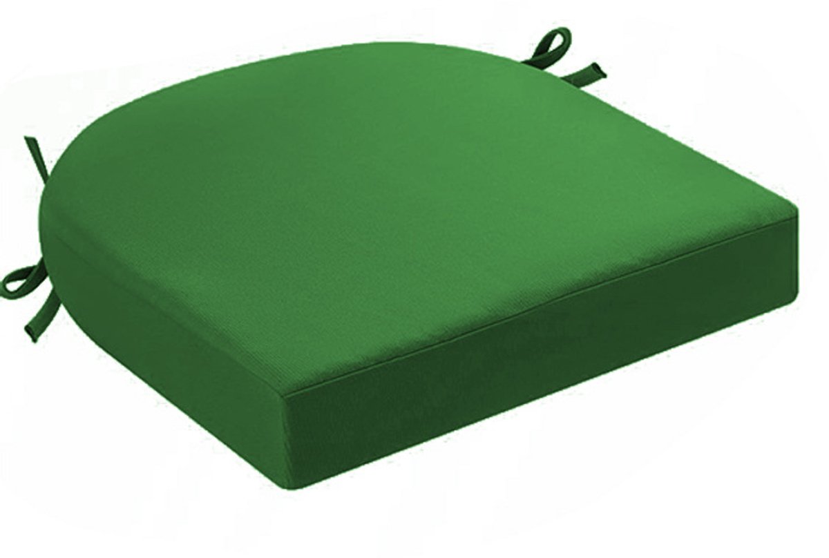 Kussens voor buitenstoelen, set van 2, kussens voor tuinstoelen, waterdicht, met strikbanden, zitkussens voor buiten, kussens voor tuinstoelen, eetkamerstoel, 43 x 43 x 5 cm,Grasgroen