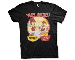 Beavis And ButtHead Heren Tshirt -M- This Sucks Zwart