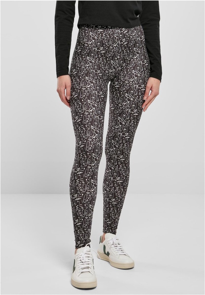 Urban Classics Soft AOP blackline Legging XS Zwart