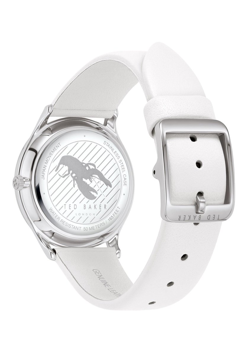 Ted Baker Hetttie Kwarts Analoog Horloge Wit Case: 100% Stainless Steel| Bracelet: 100% Leather 37 mm BKPBGS003W0