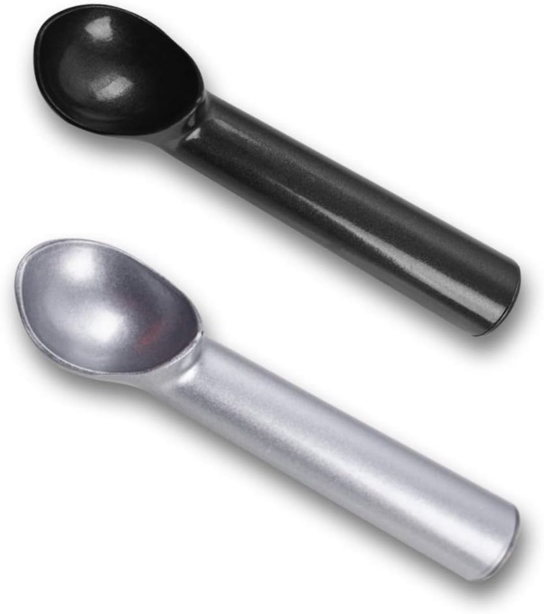Cuhostki 2Pcs Aluminum Frost Coating Ice Cream Scoop Black Silver