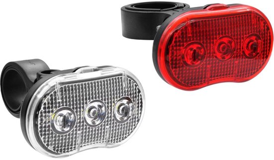Benson Fietslampen - 2x complete set - LED - wit/rood - incl. batterijen — afbeelding 2