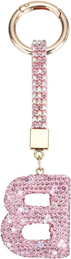 CHUQING Sleutelhanger letter roze sleutelhanger beginletter met letters voor meisjes vrouwen, Kc-zw-d, S