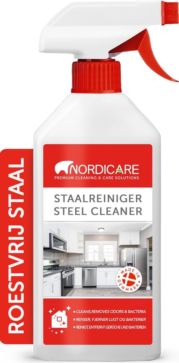 Reiniger voor roestvrij staal en chroom - Professionele onderhoudsspray voor keuken en industrie | 500ml