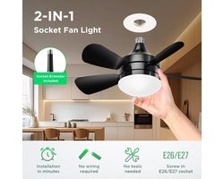 Plafondventilator met LED Verlichting en Afstandsbediening - Geluidsloos, Dimbaar en Verstelbare Snelheid - Ideaal voor Thuis en Kantoor