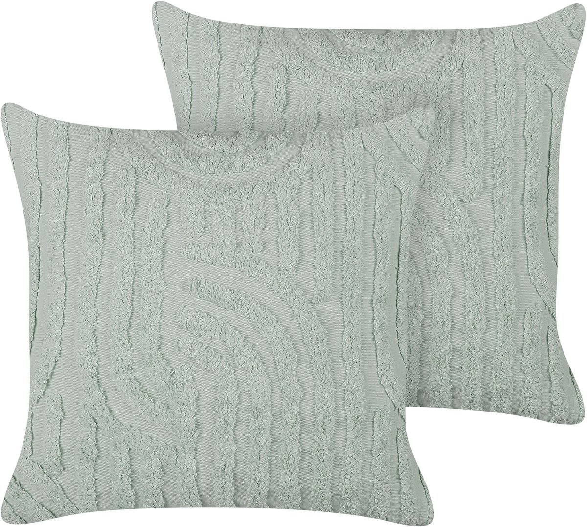 Beliani TELLIMA - Sierkussen set van 2 - Mintgroen - 45 x 45 cm - Katoen