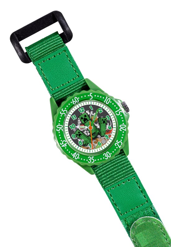 Minecraft Tijd-Leraar Horloge met Stoffen Band