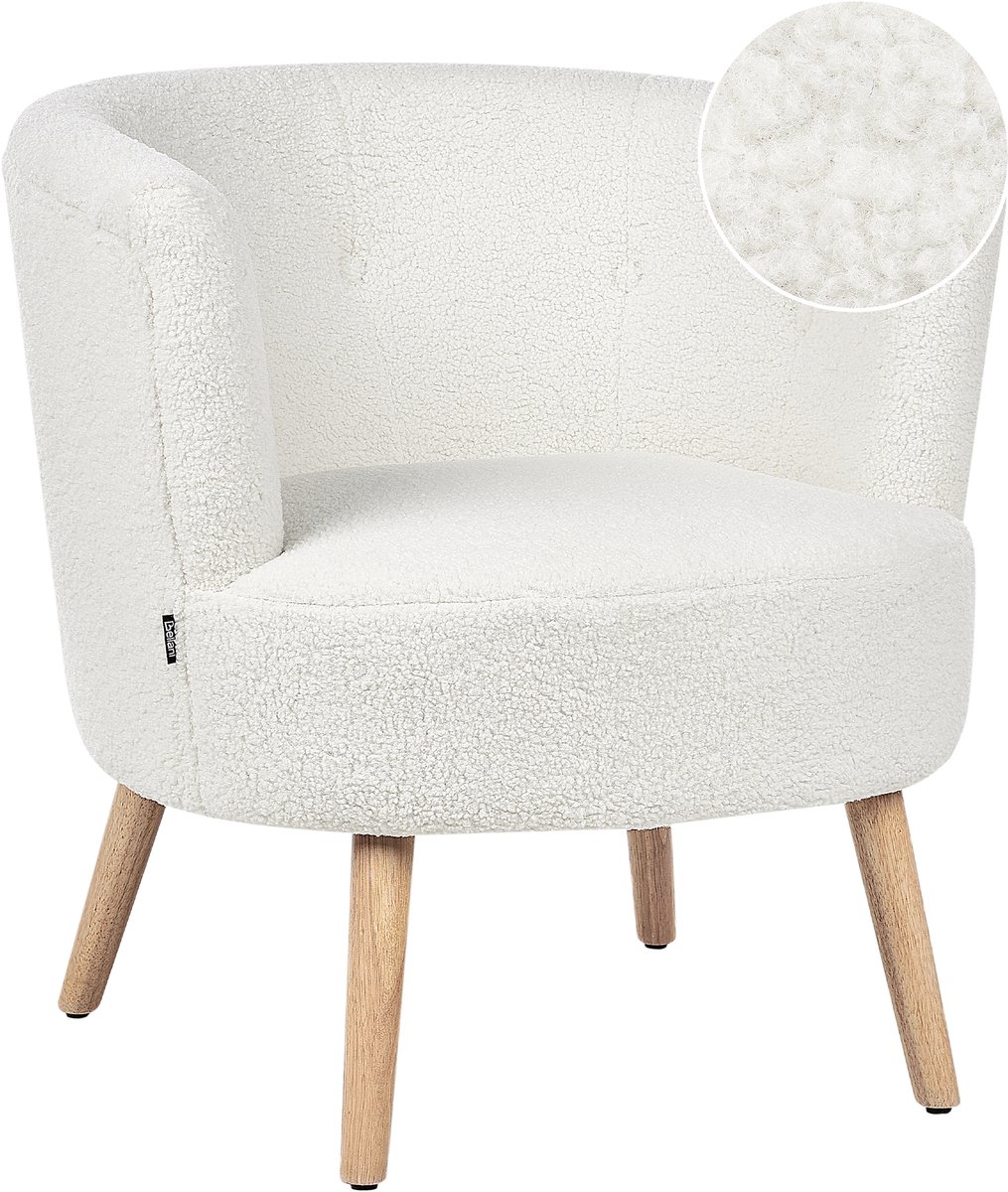 ODENZEN - Fauteuil - Wit - Bouclé