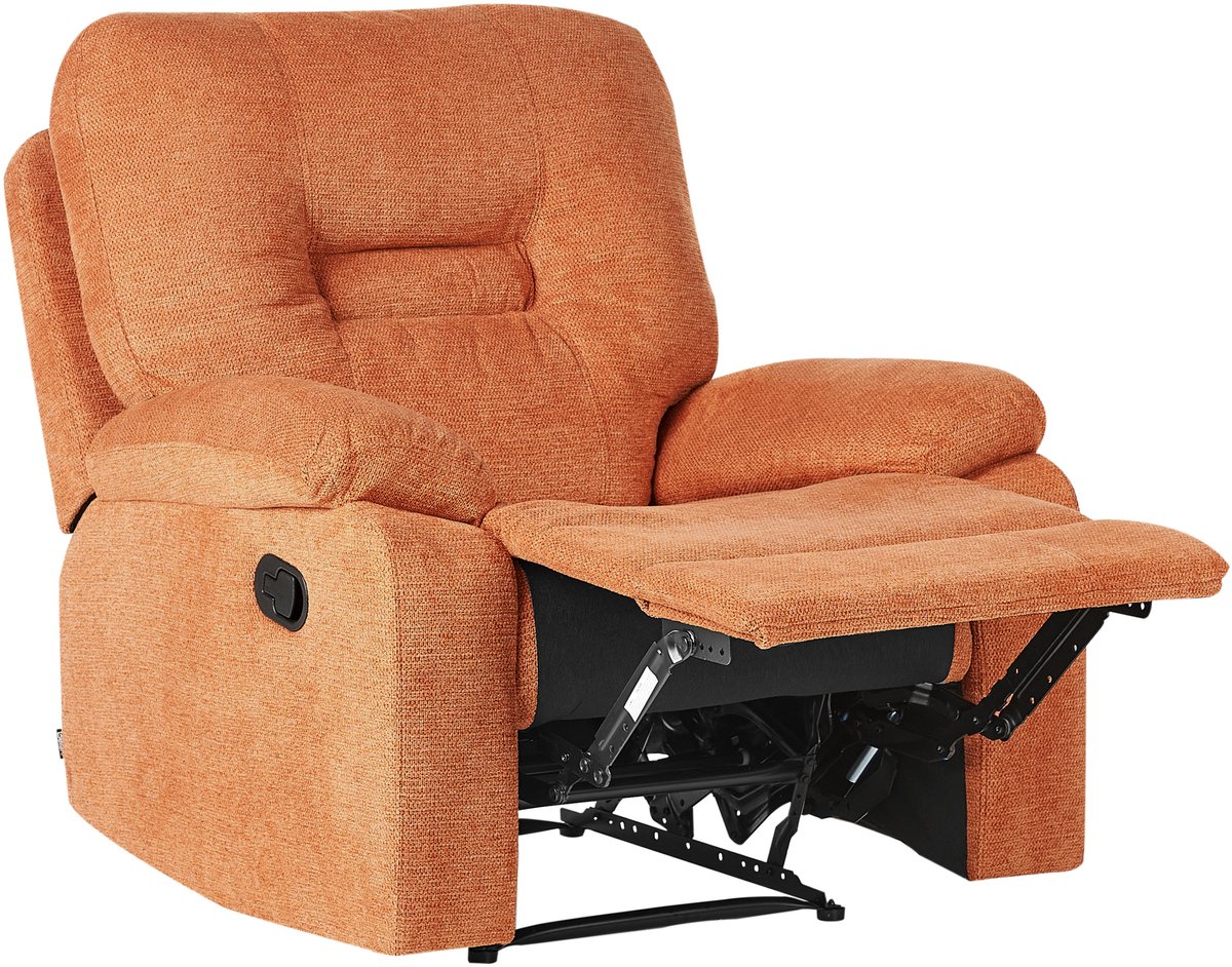 Beliani BERGEN - Fauteuil handmatig verstelbaar - Oranje - Polyester