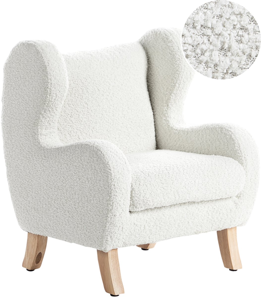 BELIANI FARUM - Kinderfauteuil - Gebroken wit - Bouclé