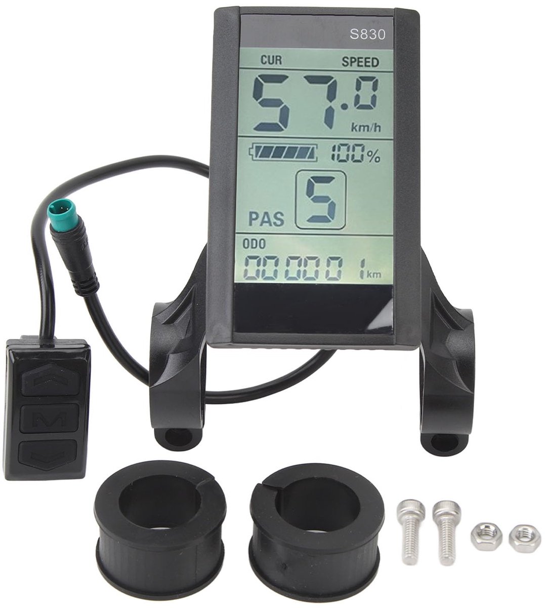 Lcd S830 Paneel Met Waterdichte Connector Abs Materiaal Duidelijke Gegevensweergave vourElektrische Fiets Displaypaneel 24V 36V 48V-Lcd Controle Scherm 48V