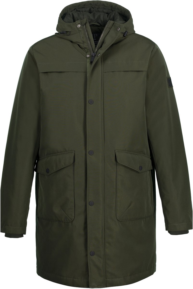 JP 1880 - Heren - Parka capuchon veel zakken - Donkerolijf - Maat XXL