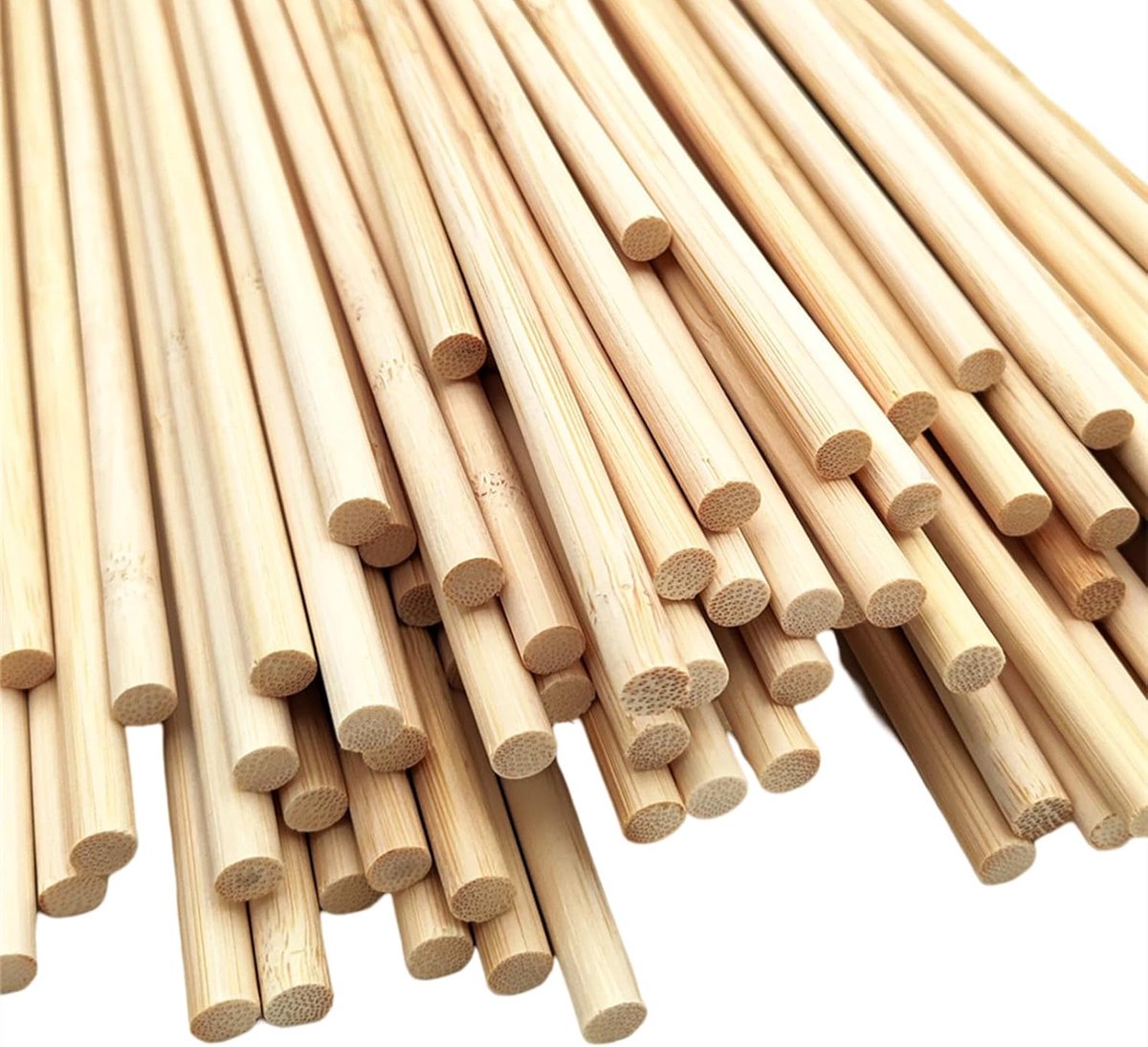 Natuurlijke Bamboe Deuvelstangen - 100 Stuks Extra Lange Knutselsticks voor Doe-Het-Zelf Projecten