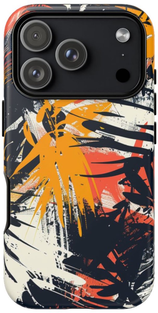 Abstracte Tropische Penseelstreken – Telefoonhoesje Geschikt voor iPhone 17 Pro