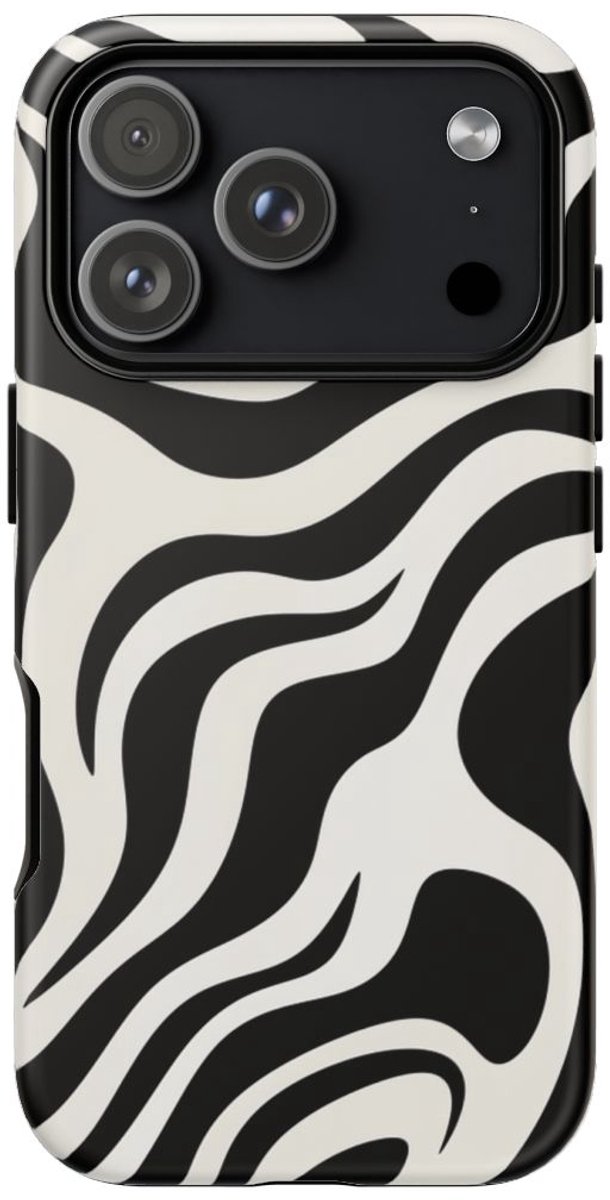 Zwart-Wit Abstract Zebra-Patroon – Telefoonhoesje Geschikt voor iPhone 17 Pro