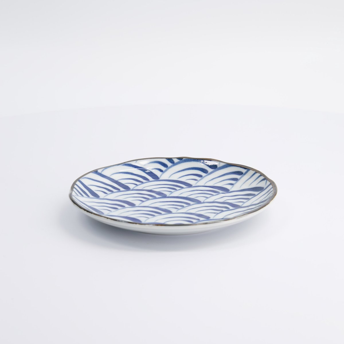 Tokyo Design Studio - Japans gebaksbord Natsu Nami - Blauw/Wit - 16.5x2cm