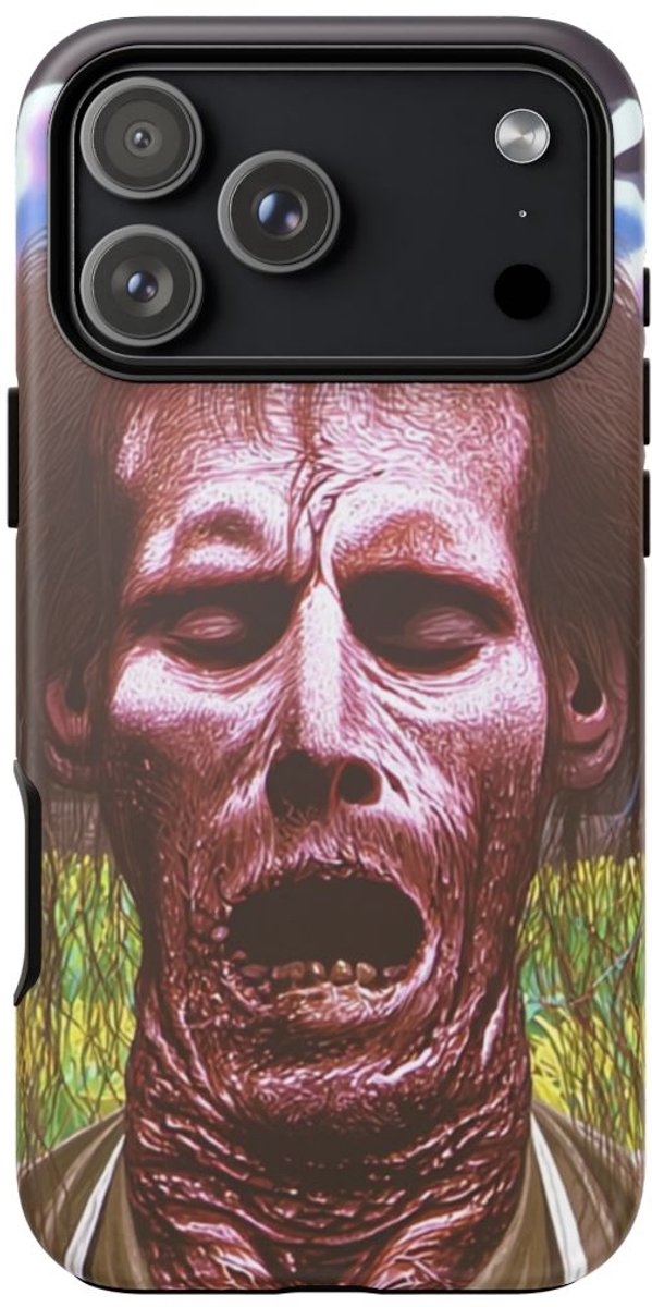Horror Zombiegezicht in Veld – Telefoonhoesje Geschikt voor iPhone 17 Pro Max