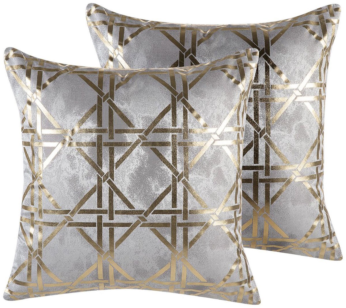 Beliani CASSIA - Sierkussen set van 2 - Grijs - 45 x 45 cm - Polyester