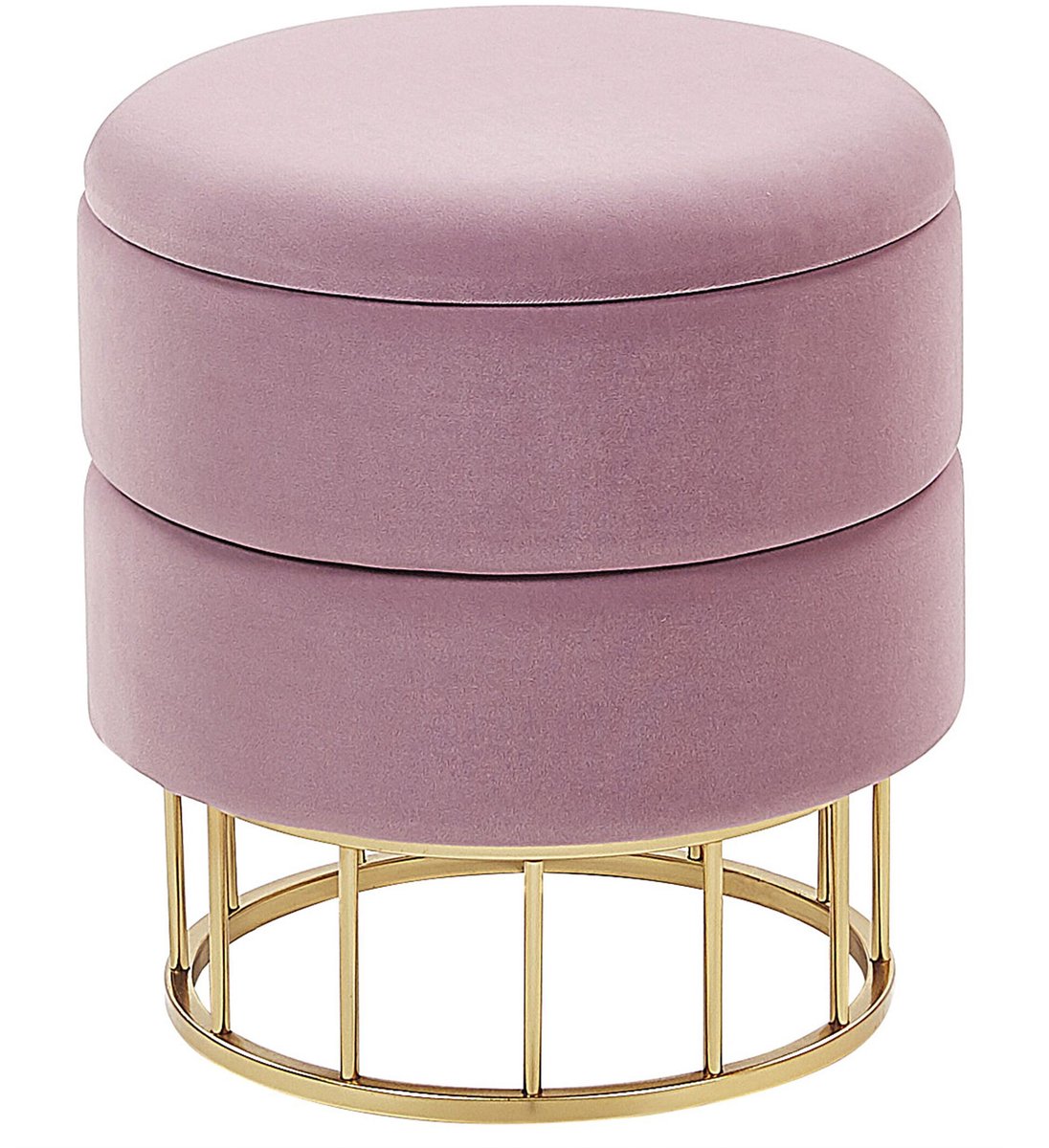 Beliani ELGIN - Poef - Roze - 37 cm - Fluweel