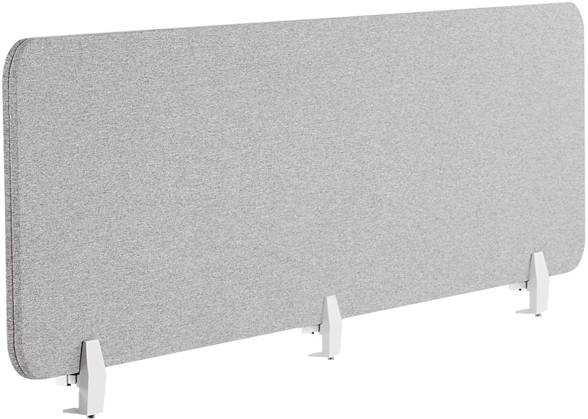 BELIANI WALLY - Bureauscherm - Lichtgrijs - 180 cm - Polyester