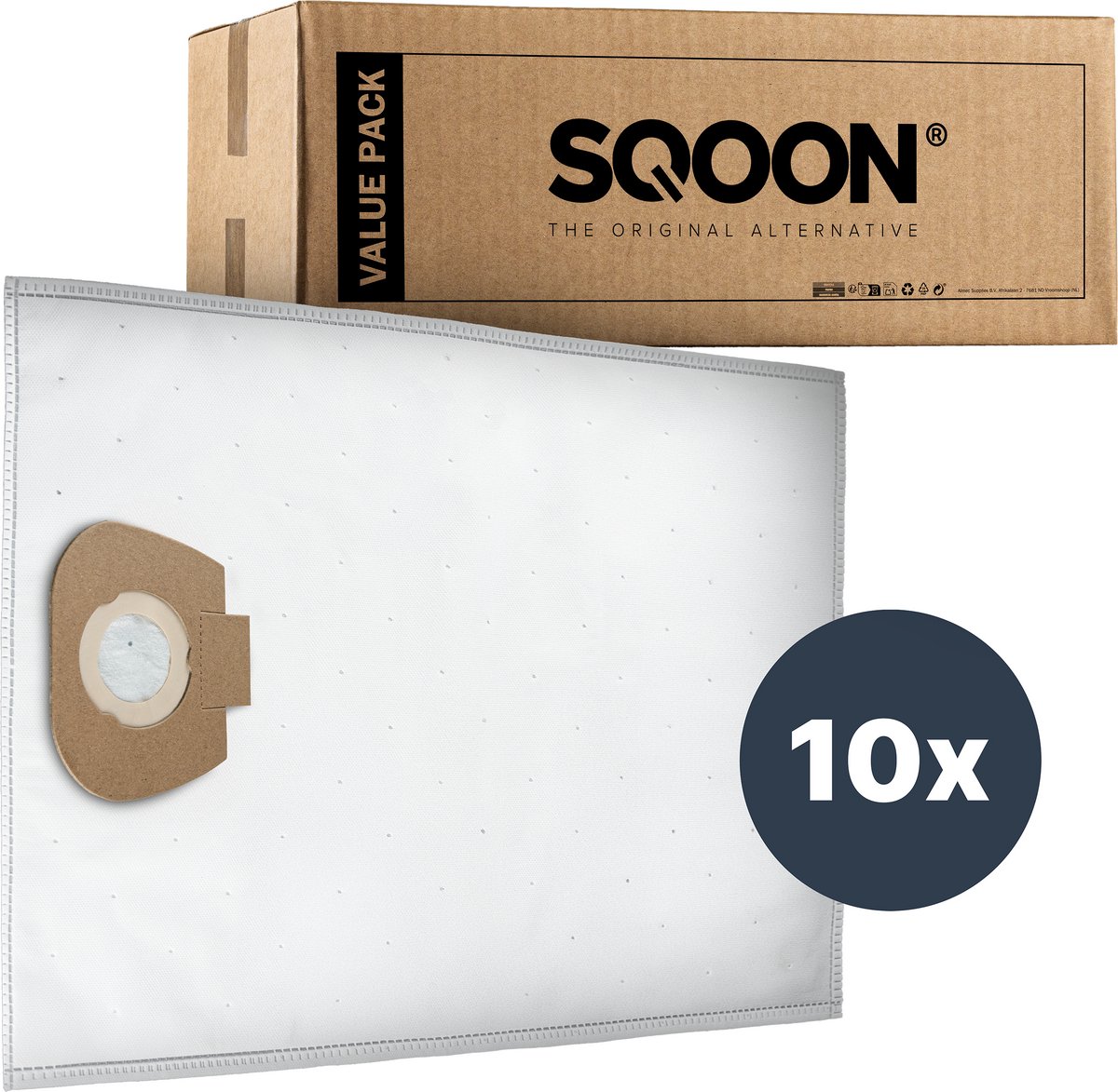 SQOON® Stofzuigerzakken Geschikt voor Nilfisk Alto / WAP / KEW AERO 20/25 & Makita VC2010 / VC2512 / VC3011 - 10 Stuks