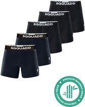 SQQUADD® Bamboe Ondergoed Heren - 5-pack Boxershorts - Maat XXL - Comfort en Kwaliteit - Voor Mannen - Bamboo - Navy - Zwart