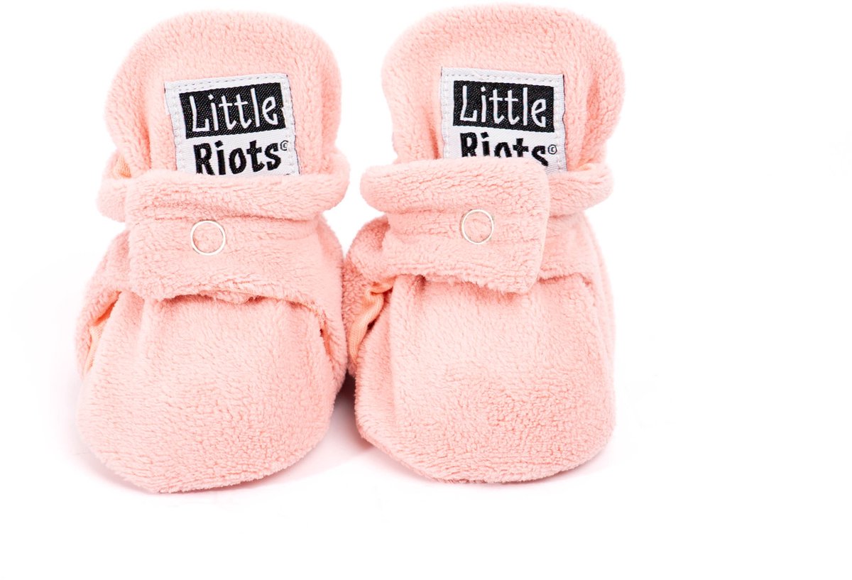 Little Riots - Babyslofjes - Fleece Original - Roze - 0-3 Maanden (9cm) - Schoenmaat 13-15