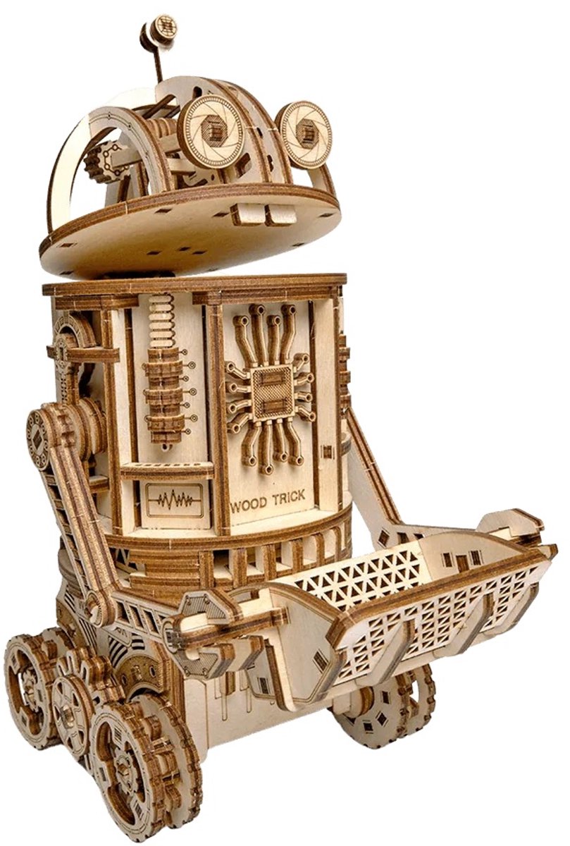 WoodTrick – Modelbouw 3D houten puzzel – ‘Space Junk Robot’ / Ruimte afval robot (WDTK053) – 306 stuks - Geen lijm noch verf nodig!