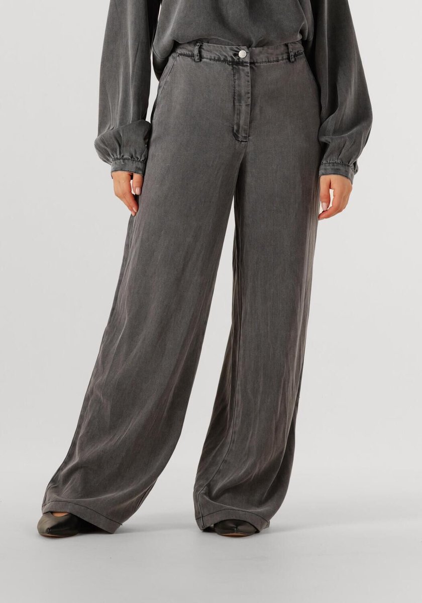 Simple Wv-tencel-twill-25-3 Broeken Dames - Donkergrijs - Maat S