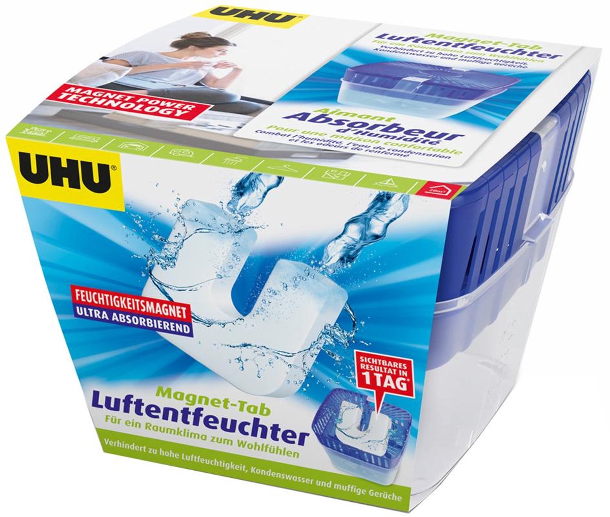 UHU luchtontvochtiger vochtigheidsabsorber, 2 x 450 g