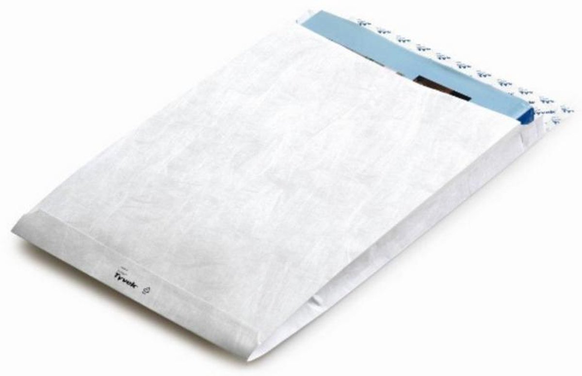 Tyvek plooienvelop B5 wit zonder venster, 55 g/m², 100 stuks