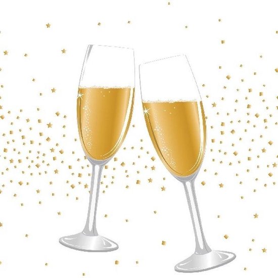 Bestuiven ik luister naar muziek Ramkoers 20x Feest/jubileum servetten champagne proost 33 x 33 cm - Verjaardag -...  | bol.com