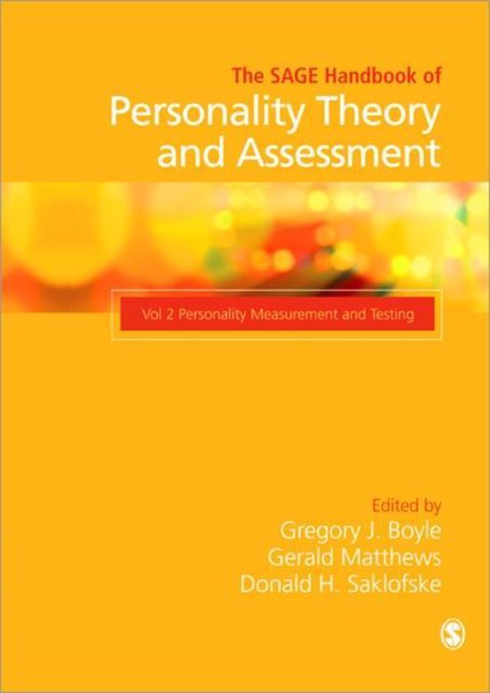 Sage Handbook Of Personality Theory And Assessment - cover