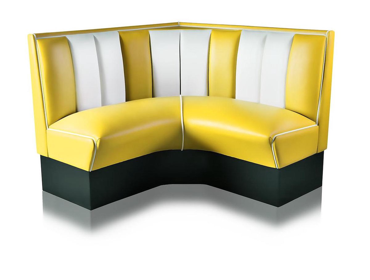 Bel Air Dinerbank Quarter Circle Booth HW-120-120 Geel