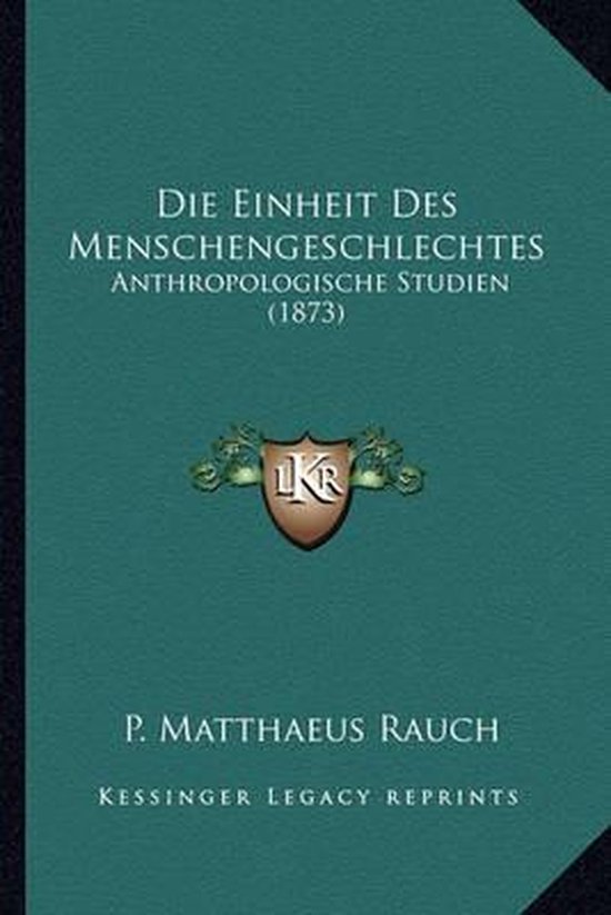 Die Einheit Des Menschengeschlechtes - cover