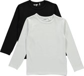 Dirkje Unisex Shirts Lange Mouwen (2stuks) Wit en Zwart - Maat 104