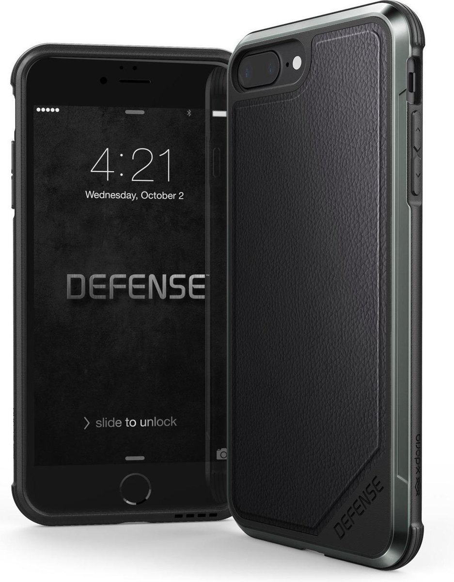 X-Doria Defense Lux cover - zwart leder - voor iPhone 7 Plus /8 Plus