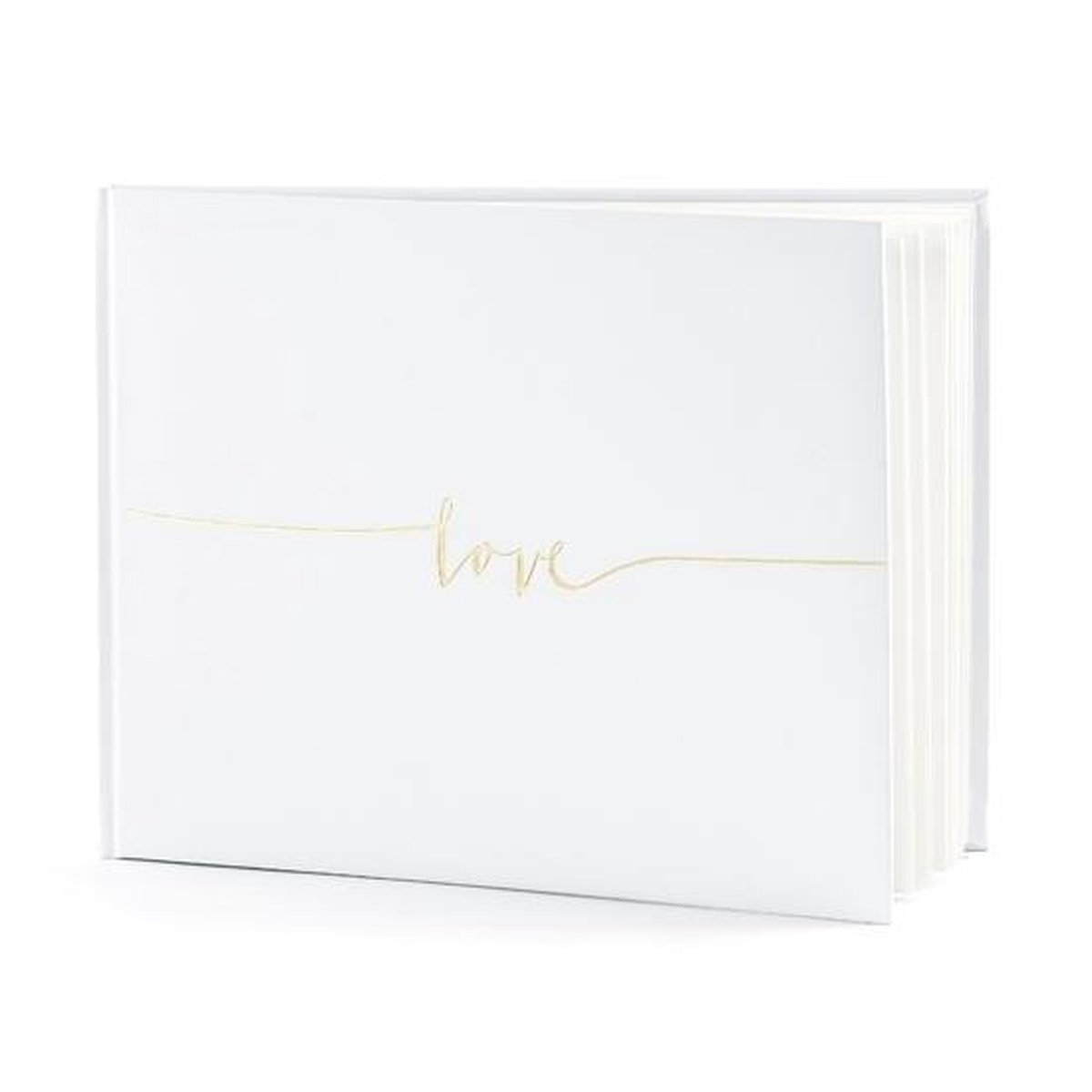 Gastenboek/receptieboek Love - Bruiloft - wit/goud - 24 x 18,5 cm - Onbekend