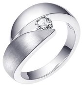 Schitterende Zilveren Ring Mat Glans met Swarovski ® Zirkonia 17.25 mm. (maat 54) model 148