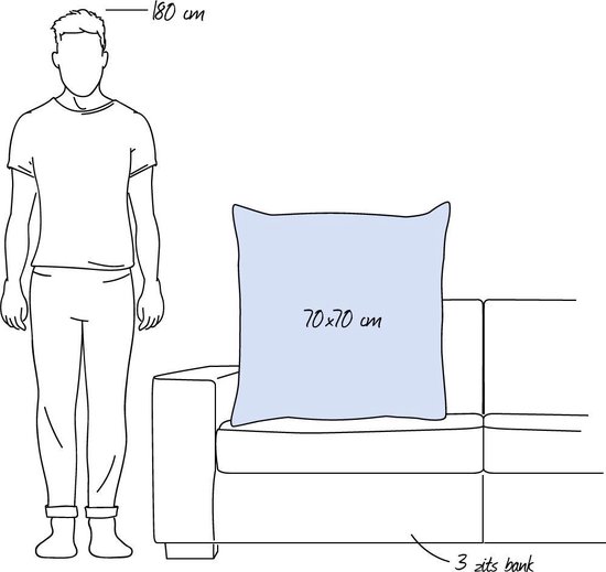 Housse de coussin Dutch Decor Devito 70x70 cm bleu foncé