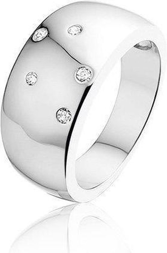 Montebello Ring Pim - Femme - Argent Rhodié - Zircone - 9 mm - Taille 60-19