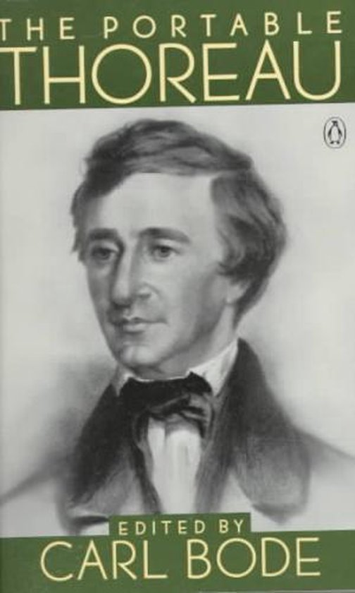 Couverture de 'The Portable Thoreau' avec un portrait au crayon de Henry David Thoreau.